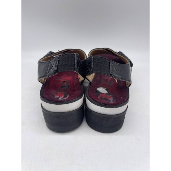 Adrienne Vittadini Women Black Slingback Platform Cross Front Sandal Size 8 - Picture 5 of 10